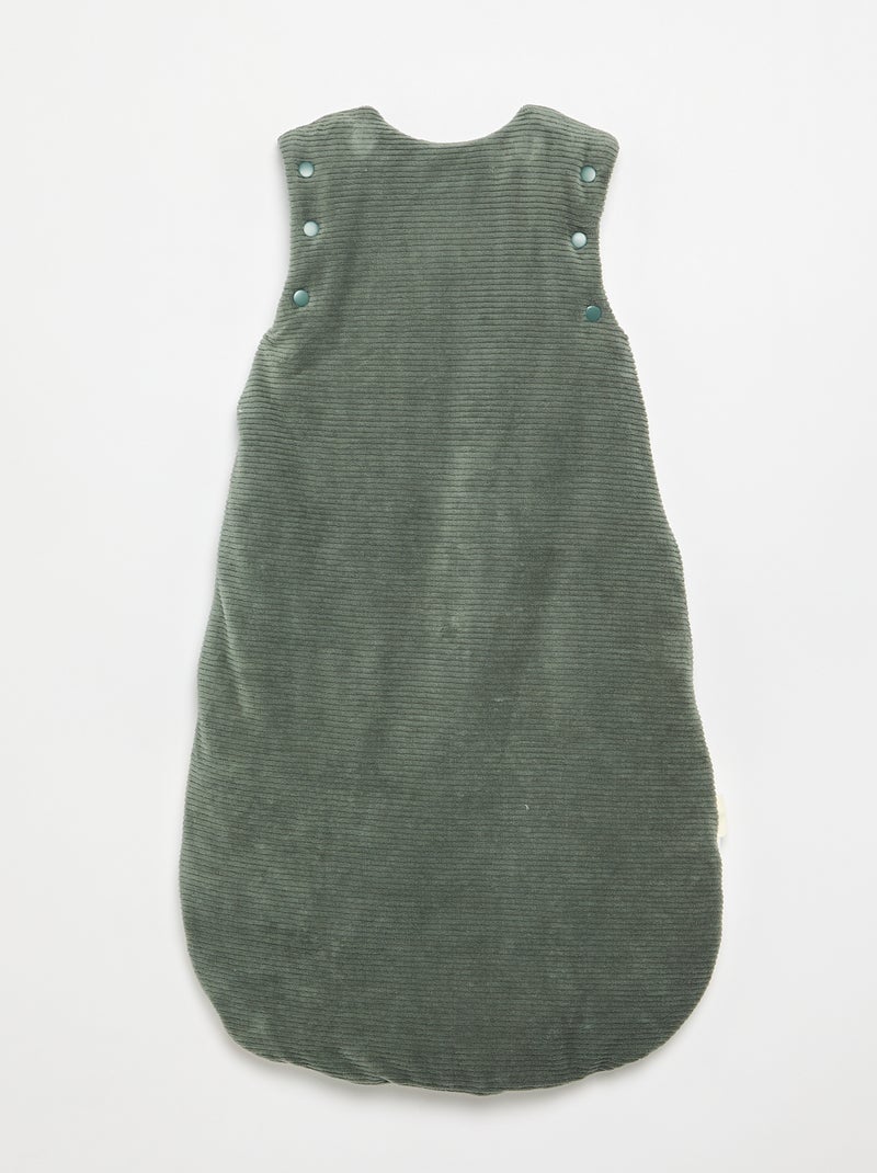 Sacco nanna 'Petit Béguin' in velluto con maniche rimovibili Verde - Kiabi