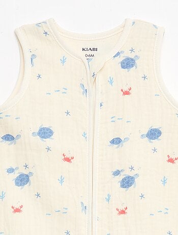 Sacco nanna senza maniche animato in garza di cotone TOG 1