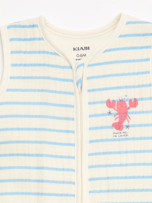 Sacco nanna senza maniche animato in garza di cotone TOG 1 - Kiabi