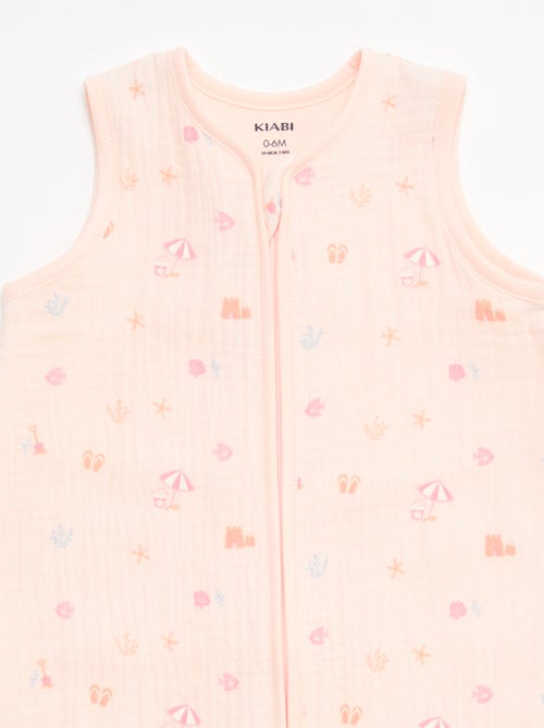 Sacco nanna senza maniche animato in garza di cotone TOG 1 - Kiabi