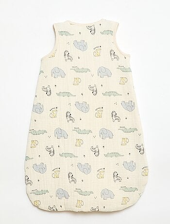 Sacco nanna senza maniche con zip in cotone