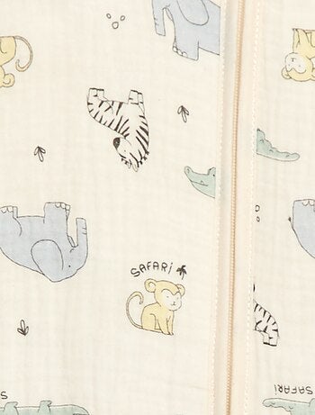 Sacco nanna senza maniche con zip in cotone