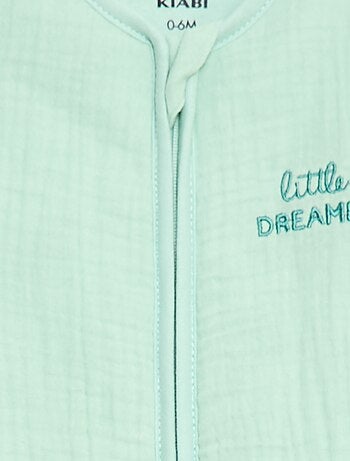 Sacco nanna senza maniche con zip in cotone