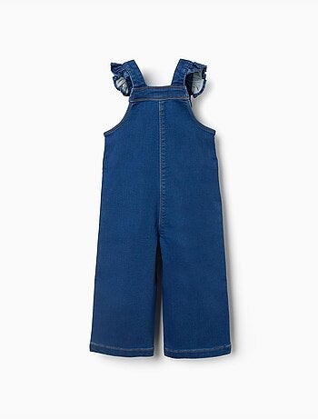 Salopette a gamba larga in jeans con tasche