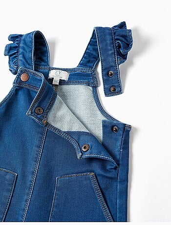 Salopette a gamba larga in jeans con tasche