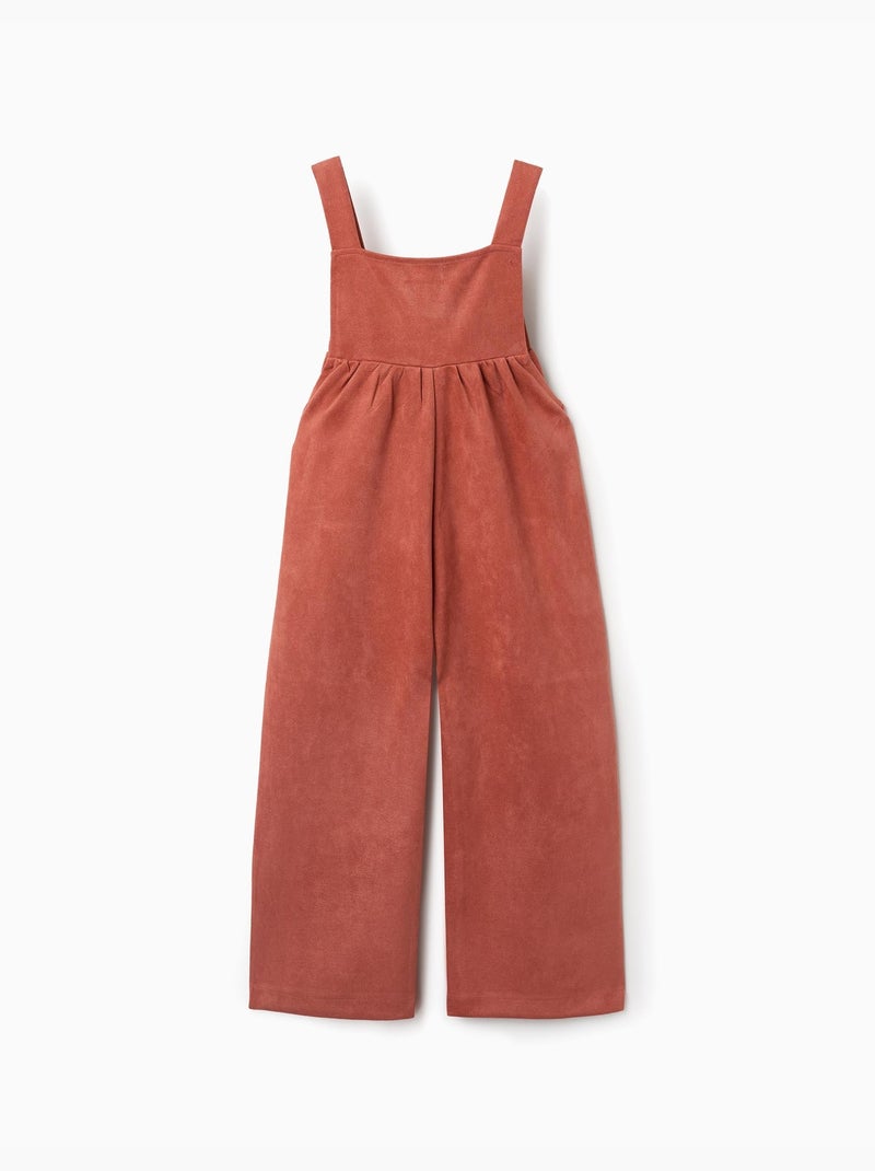 Salopette a gamba larga in maglia interlock con tasche Marrone - Kiabi