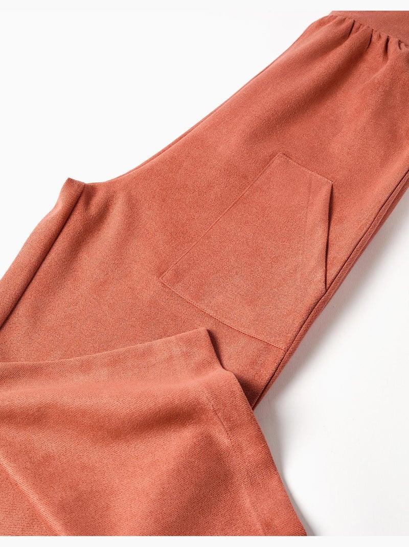 Salopette a gamba larga in maglia interlock con tasche Marrone - Kiabi