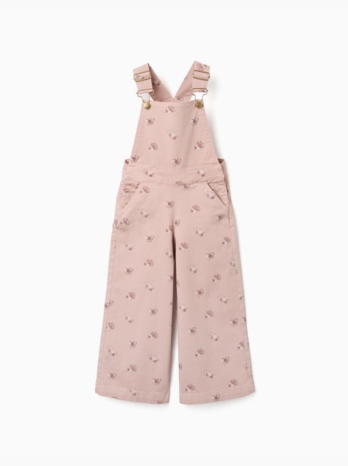 Salopette a gamba larga in twill con motivo floreale - Kiabi