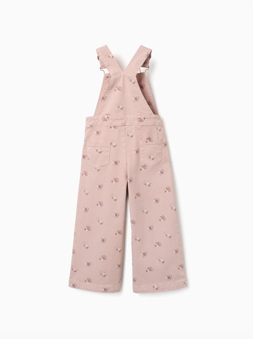 Salopette a gamba larga in twill con motivo floreale - Kiabi