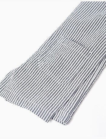 Salopette a righe in cotone con tasche