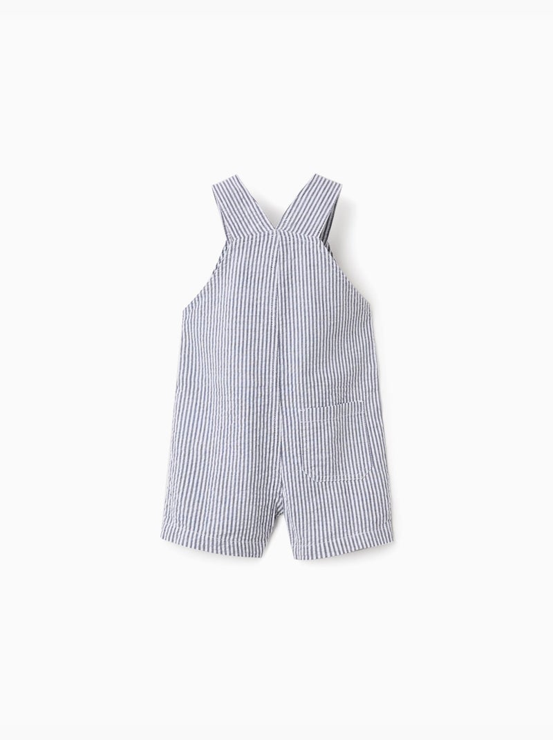 Salopette a righe in cotone con tasche Blu scuro - Kiabi