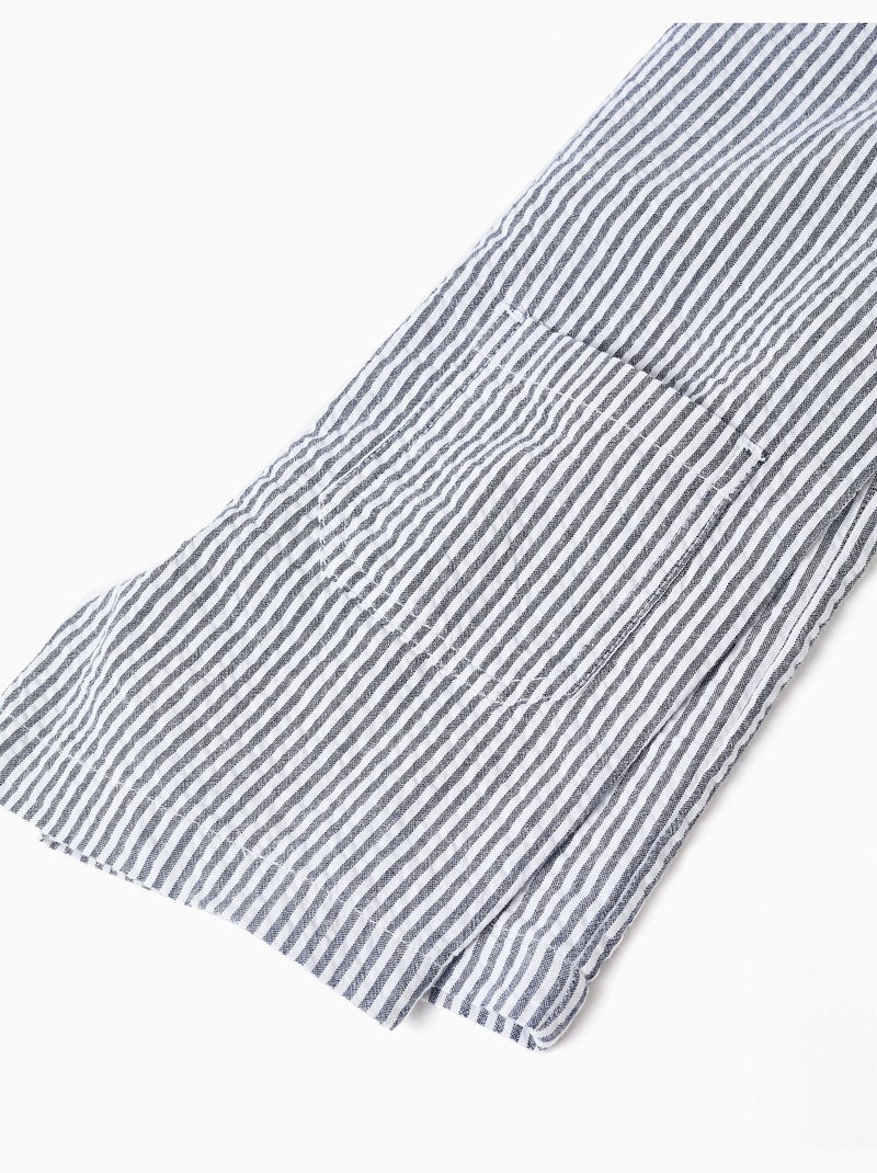 Salopette a righe in cotone con tasche Blu scuro - Kiabi