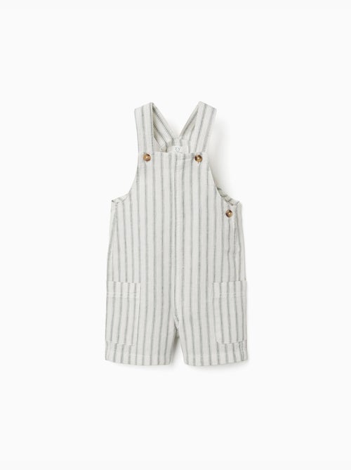 Salopette a righe in lino con tasche - Kiabi