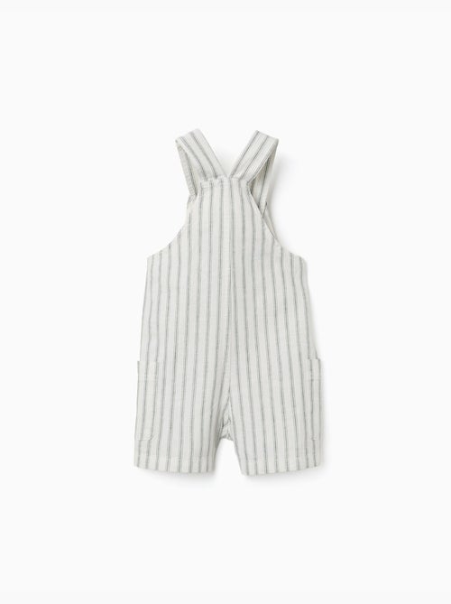 Salopette a righe in lino con tasche - Kiabi