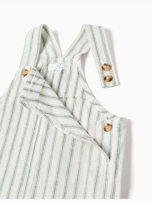 Salopette a righe in lino con tasche - Kiabi
