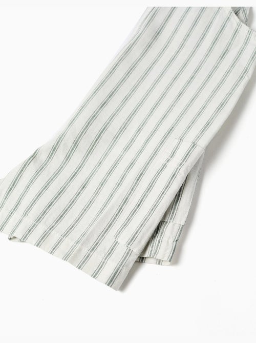 Salopette a righe in lino con tasche - Kiabi