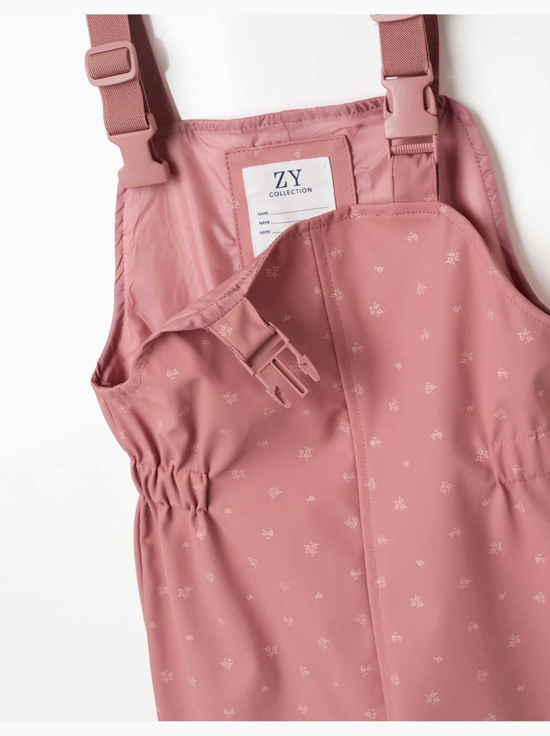 Salopette antipioggia in gomma con stampa floreale Rosa - Kiabi