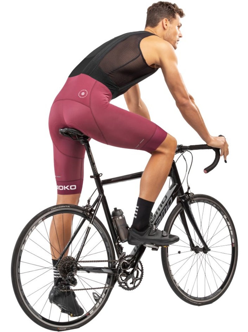 Salopette ciclismo a gamba corta uomo ciclismo uomo bx bionaz Rosso mattone - Kiabi