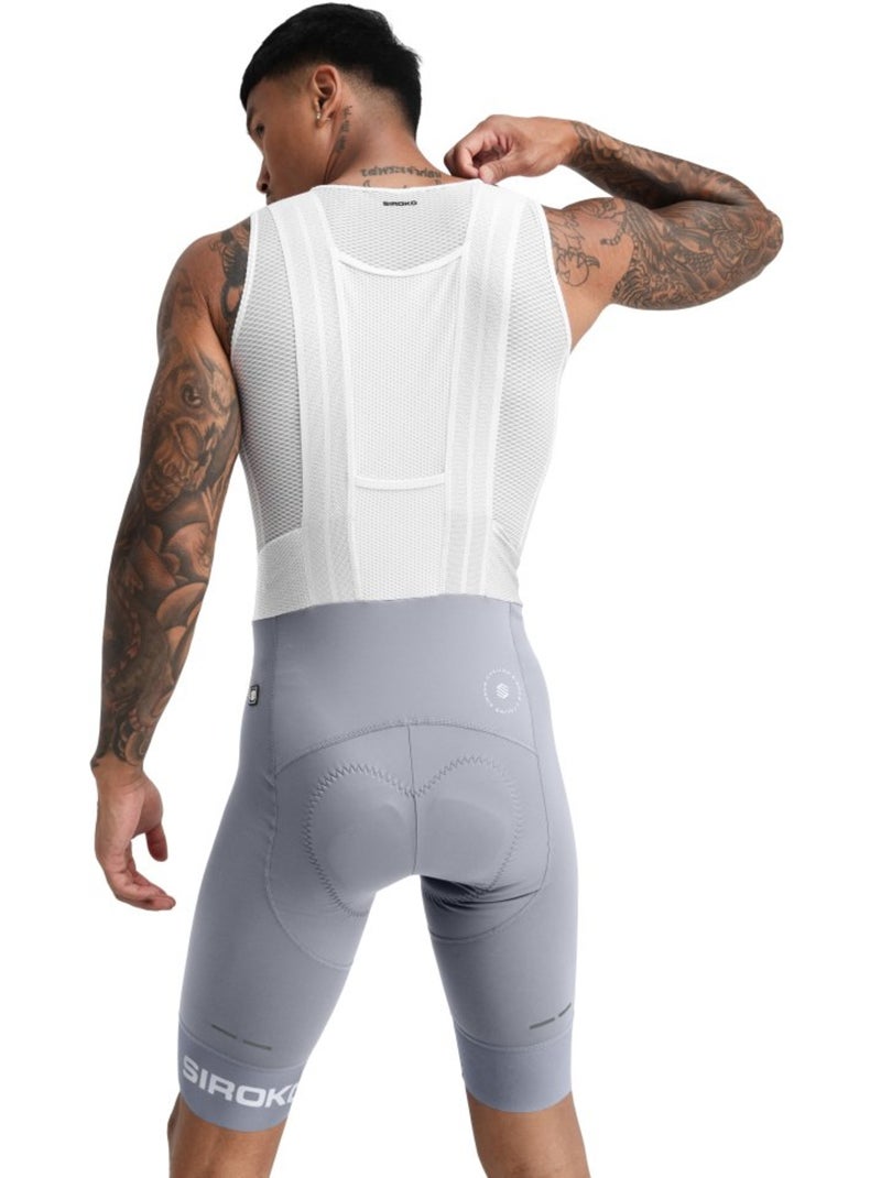Salopette ciclismo a gamba corta uomo ciclismo uomo bx fassa Bianco Grigio - Kiabi