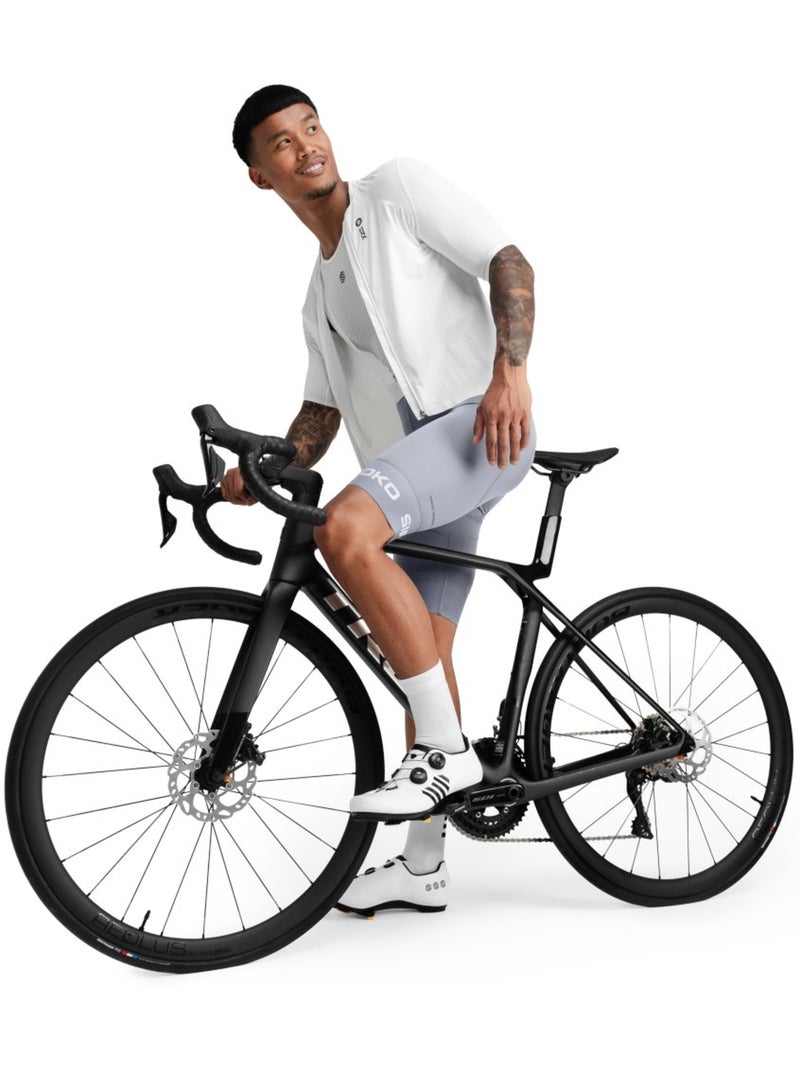 Salopette ciclismo a gamba corta uomo ciclismo uomo bx fassa Bianco Grigio - Kiabi