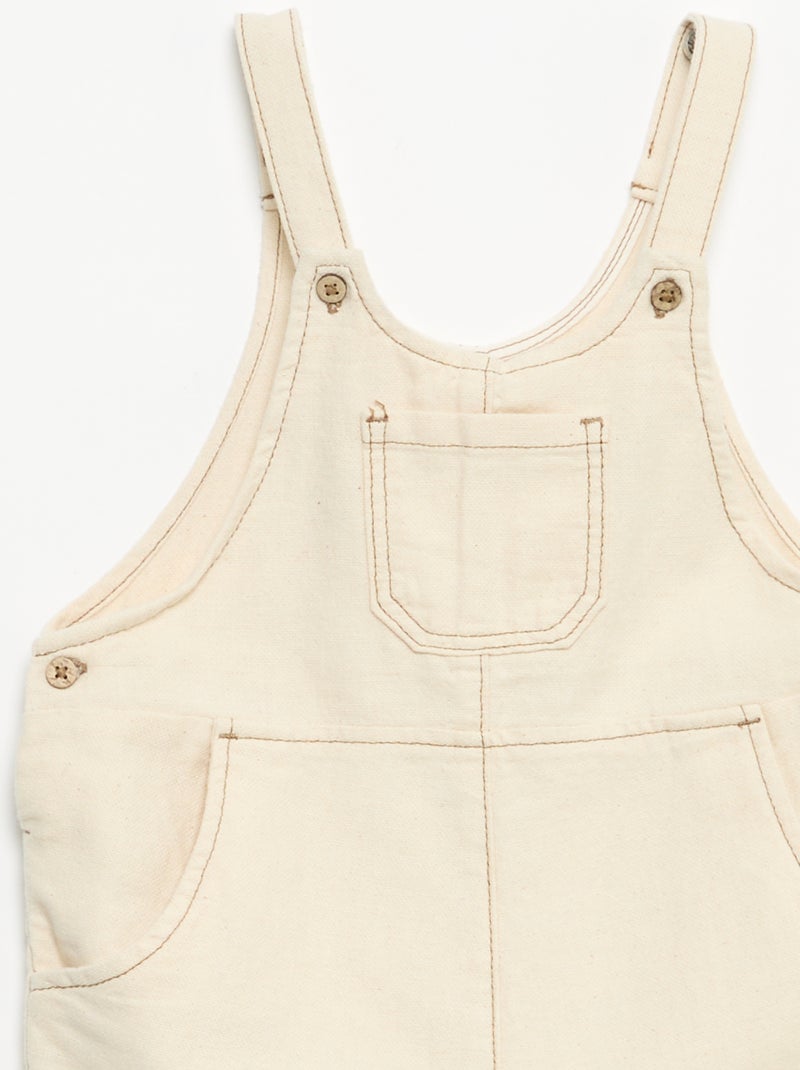 Salopette con tasche Bianco - Kiabi