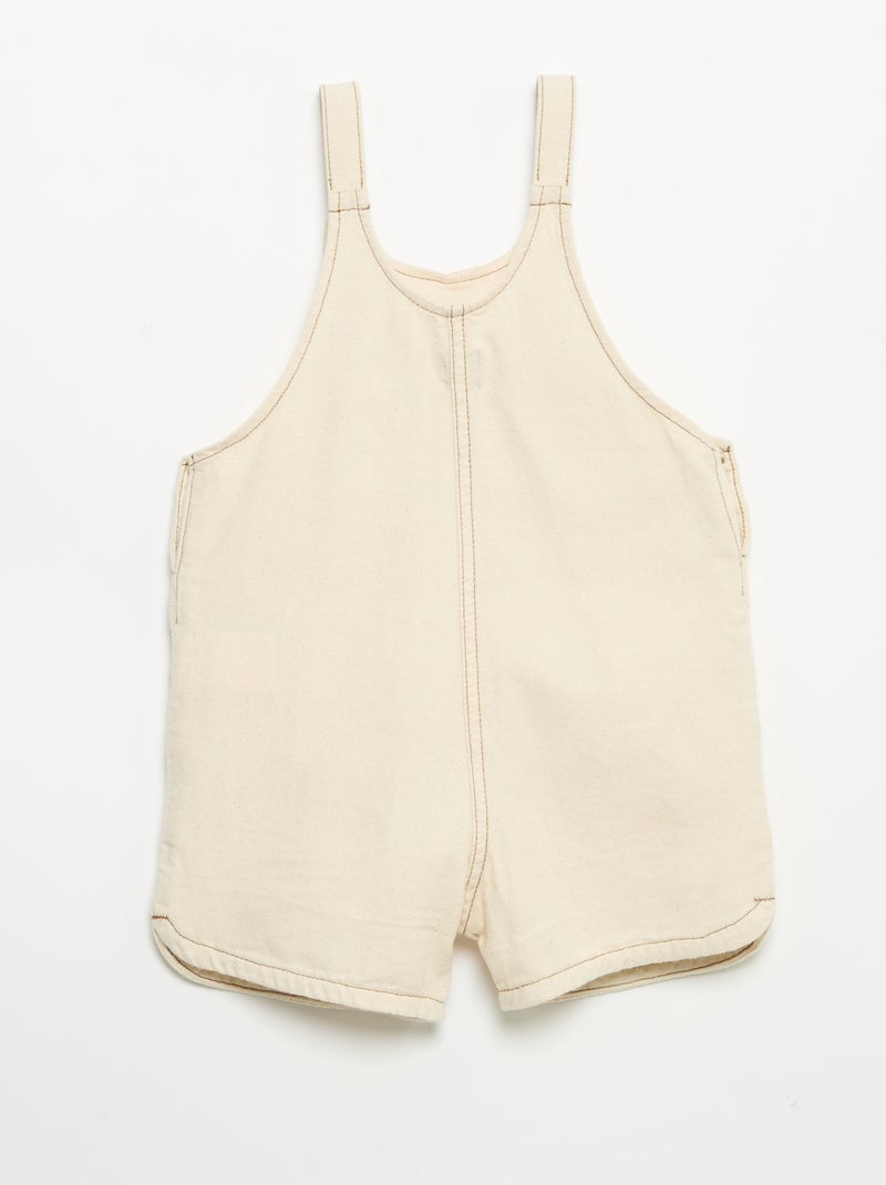 Salopette con tasche Bianco - Kiabi