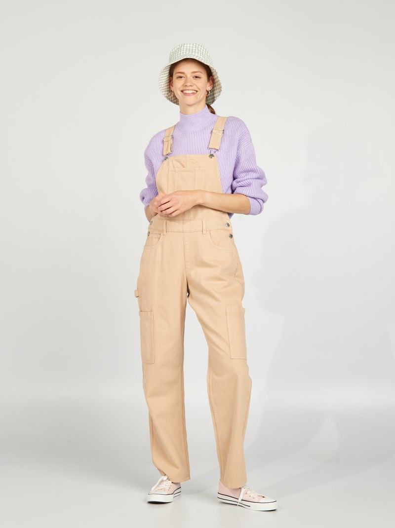 Salopette con tasche con patta BEIGE - Kiabi