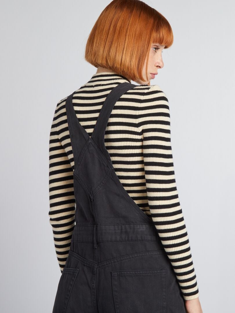 Salopette con tasche con patta NERO - Kiabi