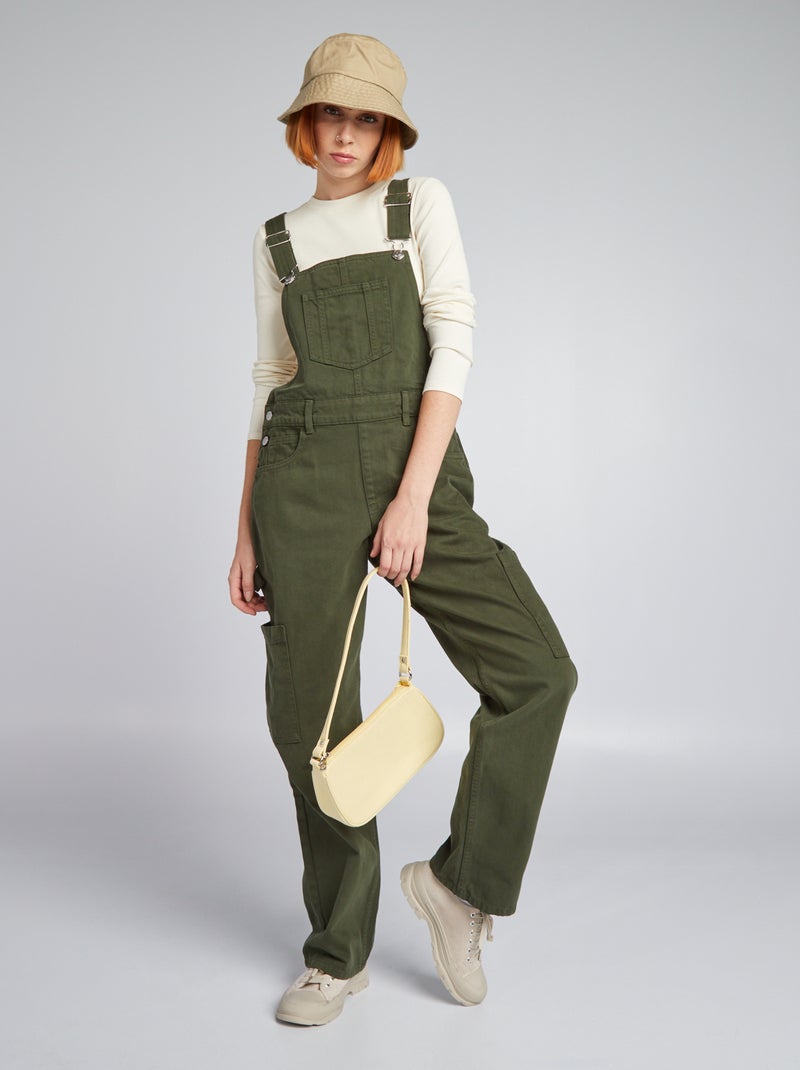 Salopette con tasche con patta VERDE - Kiabi