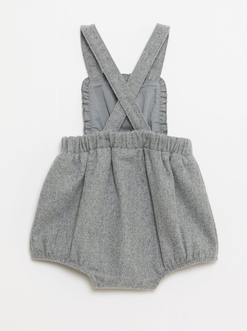 Salopette corta a pantaloncino in flanella Grigio - Kiabi