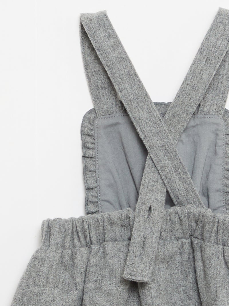 Salopette corta a pantaloncino in flanella Grigio - Kiabi