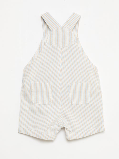 Salopette corta a righe in misto lino - Kiabi