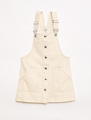 Salopette corta con fiori ricamati