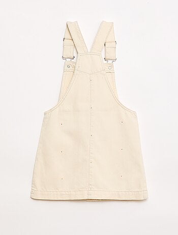 Salopette corta con fiori ricamati