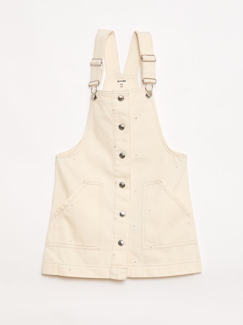 Salopette corta con fiori ricamati - Kiabi