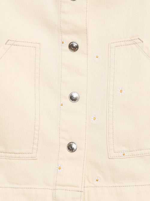 Salopette corta con fiori ricamati - Kiabi