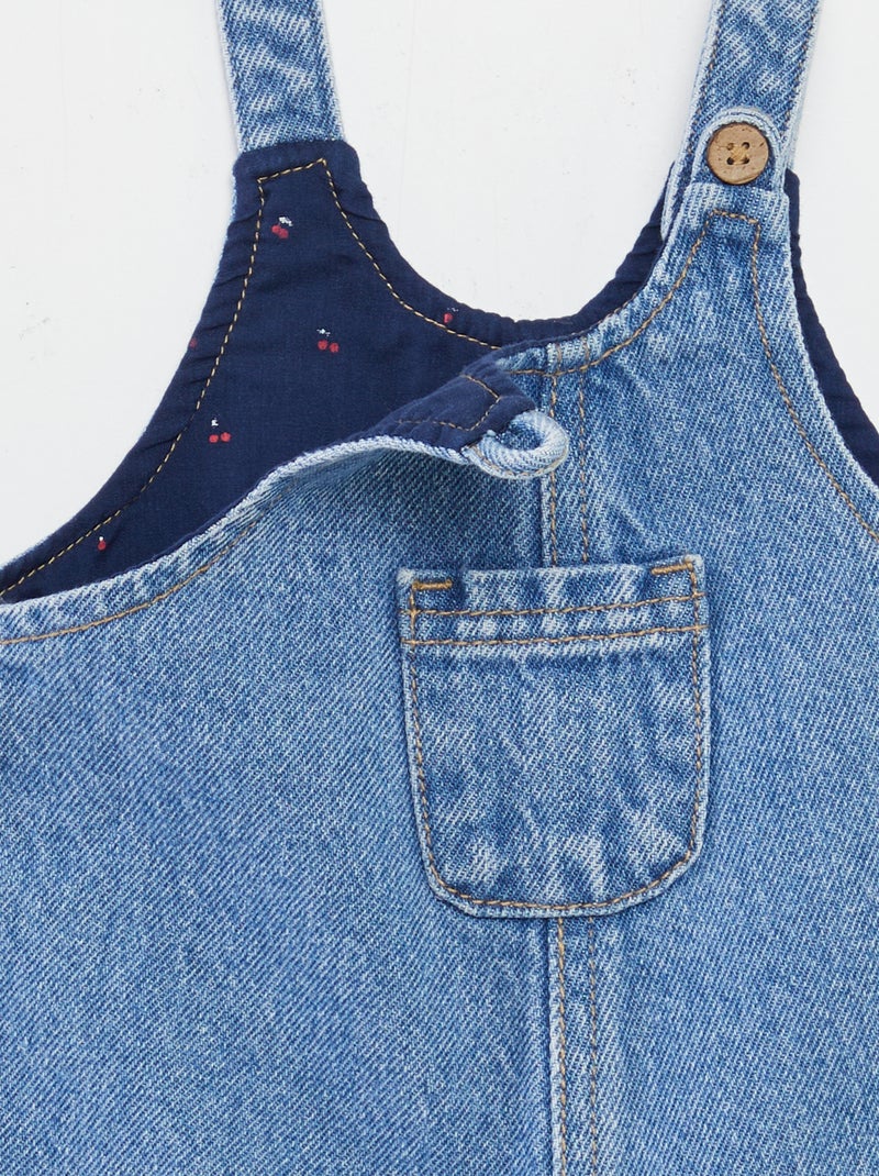 Salopette corta con tasca sul petto BLU - Kiabi