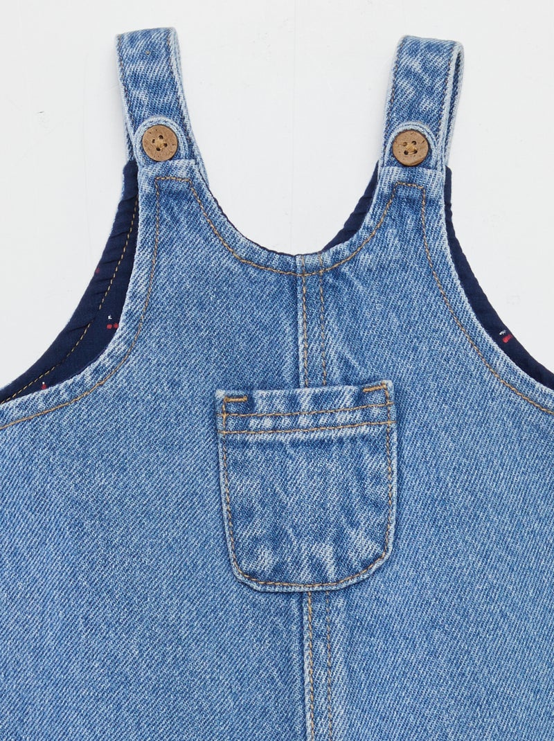 Salopette corta con tasca sul petto BLU - Kiabi