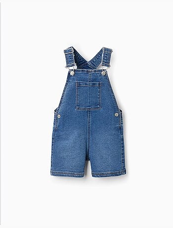 Salopette corta di jeans con tasche