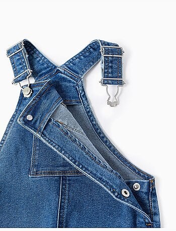 Salopette corta di jeans con tasche