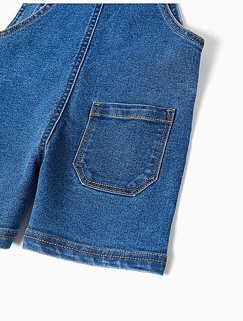 Salopette corta di jeans con tasche