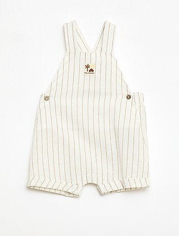 Salopette corta in cotone e lino