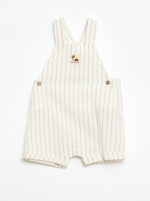 Salopette corta in cotone e lino - Kiabi