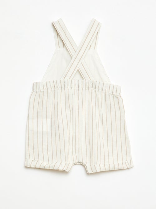 Salopette corta in cotone e lino - Kiabi