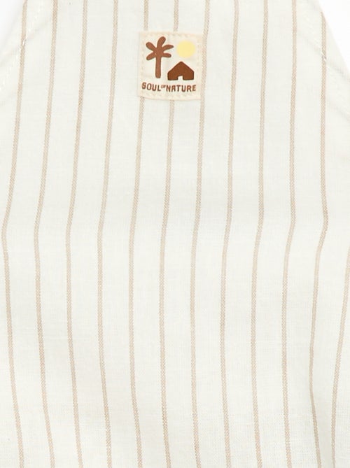 Salopette corta in cotone e lino - Kiabi