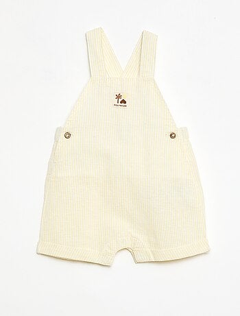 Salopette corta in cotone e lino