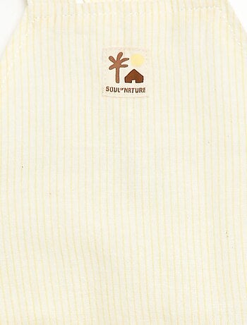 Salopette corta in cotone e lino