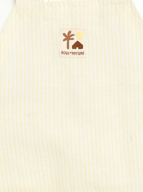 Salopette corta in cotone e lino - Kiabi