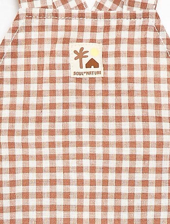 Salopette corta in cotone e lino