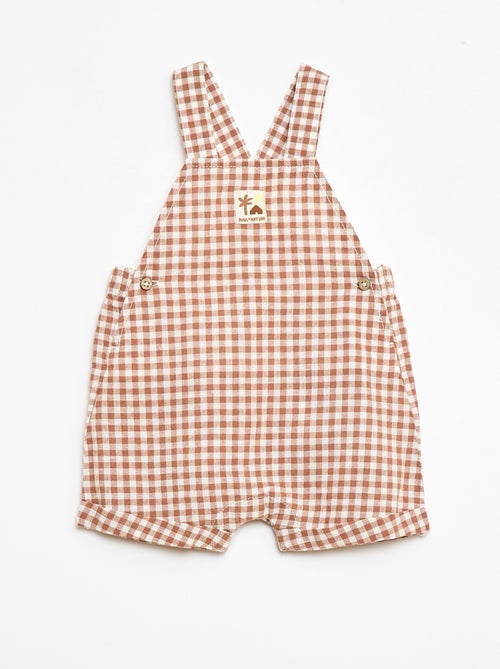 Salopette corta in cotone e lino - Kiabi